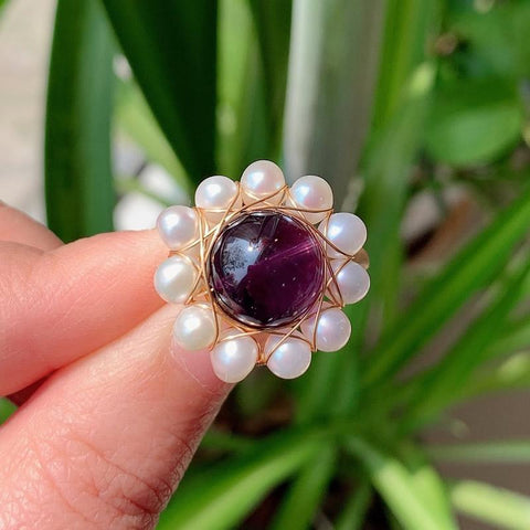 Elegant Natural Freshwater Pearl Rings Jewelry Open Rings -JW00444-Veeddydropshipping