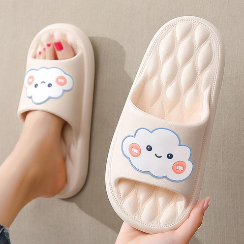 Thick Flats Platform Beach Slides Soft Bath Cartoon