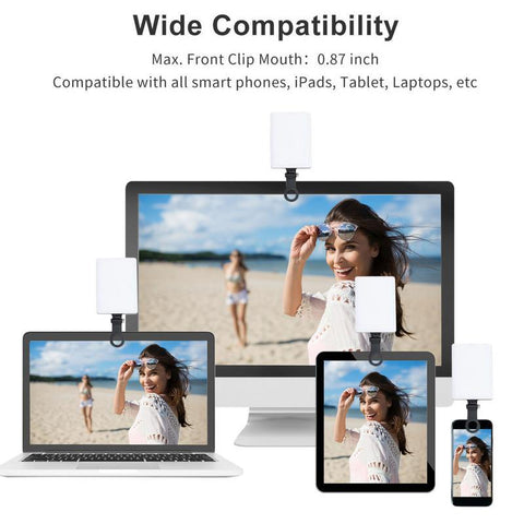 LED Mobile Phone Computer Fill-in Light Adjustable Portable LED Lamp Rechargeable Clip Fill Video Light-PA00800-Veeddydropshipping