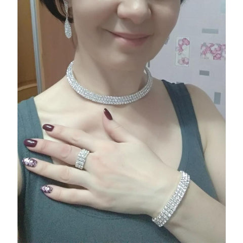 Luxury Wedding Bridal Jewelry Sets   Australia Crystal  -JW00384-Veeddydropshipping