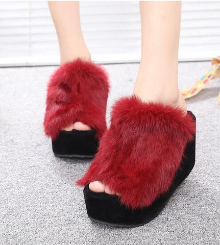 Slippers Female Wedge 9cm High-heels Shoes Outside Wear-BS01185-Veeddydropshipping