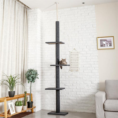 Multi-Level Tier Floor-to-Ceiling Cat Climbing Tree-HA01425-Veeddydropshipping