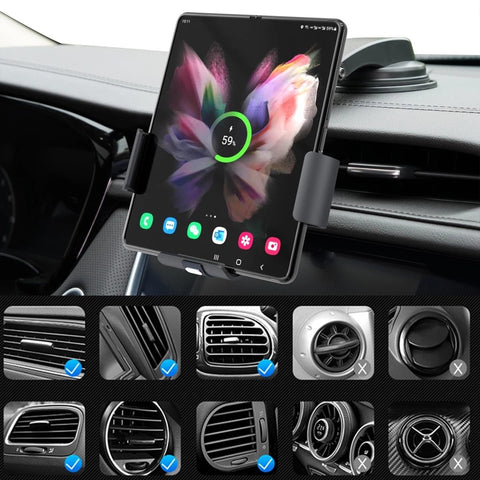 15W Car Wireless Charger Dual Coil Phone Holder For Samsung Galaxy-PA01068-Veeddydropshipping
