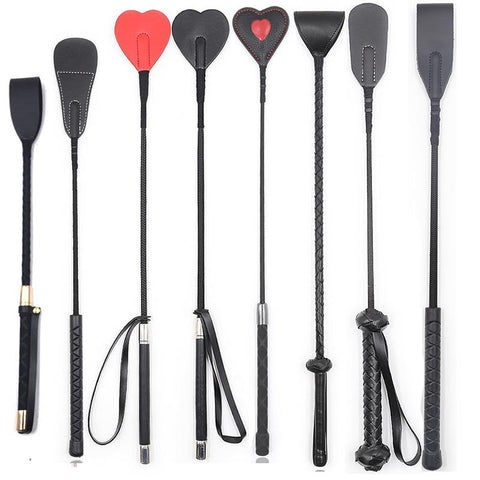 Leather Cosplay Bondage Whip, Crop Spanking Horse Riding Flogger Flapper -BH01331-Veeddydropshipping