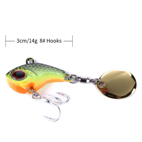 Rotating Metal VIB Vibration Bait  9g 14g 16g Spinner Sinking Spoon Pin Crankbait -OS00446-Veeddydropshipping