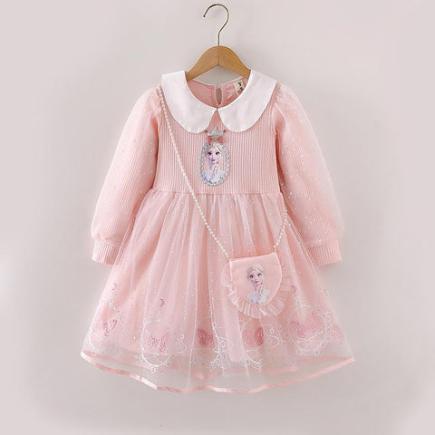 Fall Dresses for Girls Vestidos Frozen Elsa Dresses Birthday Party Long-TB00832-Veeddydropshipping