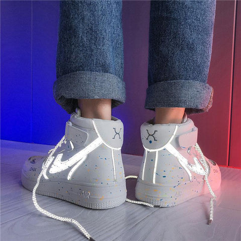 Sports Casual Shoes Student Fashion White Luminous-BS01341-Veeddydropshipping