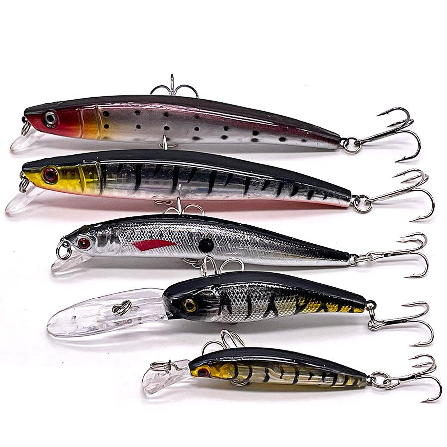 5pcs Jerkbait Minnow Crankbaits Wobbler For Fishing Lure Set Tackle Artificial Bait Kit -OS00436-Veeddydropshipping