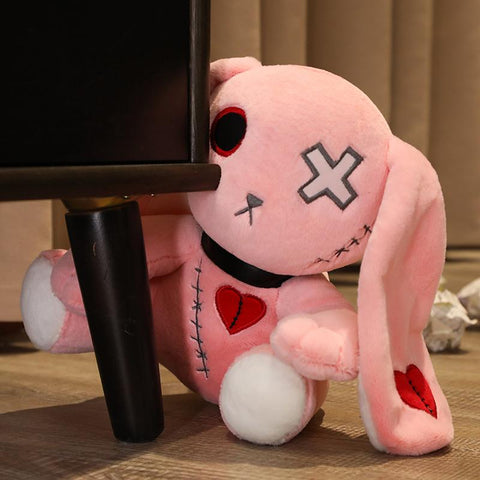 Dark Series Plush Rabbbit Toy Easter Bunny Doll Stuffed Gothic Rock-TB01553-Veeddydropshipping