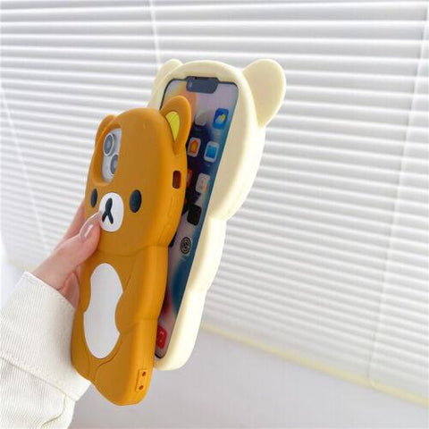 Cute Bear Cartoon Silicone Soft Phone Case Cover for iPhone 11 13 14 Pro Max-PA00148-Veeddydropshipping