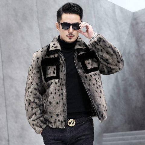 Men 2023 Autumn Winter Fashion Sheep Shearing Jackets Male Leopard-TB01232-Veeddydropshipping