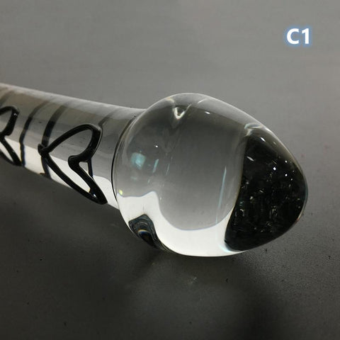 Crystal Dildo Real Leather Flogger Glass Penis Whip Sex Whip G-spot Anal -BH01317-Veeddydropshipping