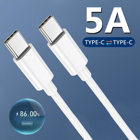 5A 80W Fast Charging Data Line Double Head Type C to Type C Cable Data Cable-PA00449-Veeddydropshipping