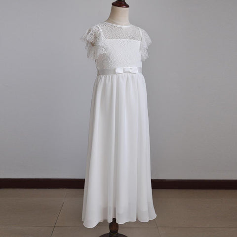 Long White Dresses for Kids Girls Princess Elegant Wedding Guest Children-TB00867-Veeddydropshipping