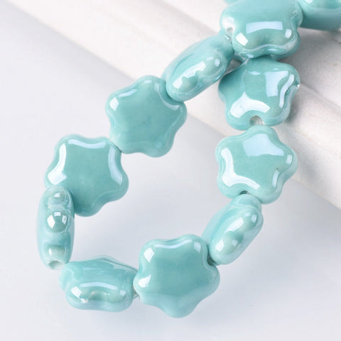 Star Flower Shape Shiny Glossy Glazed Loose Beads lot for DIY -JW01536-Veeddydropshipping