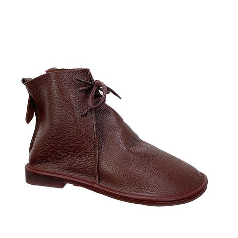 Shoes For Women Short Boots Lace Up Flat Sole Soft-BS01051-Veeddydropshipping