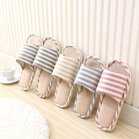 Autumn Linen Home Slippers Female Soft Comfortable-BS01186-Veeddydropshipping