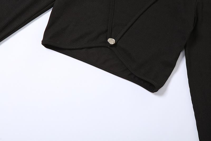Slim Fit Navel Street Fashion Round Neck Long-sleeved T-shirt-Veeddydropshipping