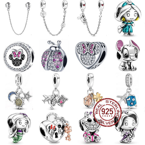 925 Sterling Silver Love Heart Beads Bead Pandora Bracelet-JW01546-Veeddydropshipping