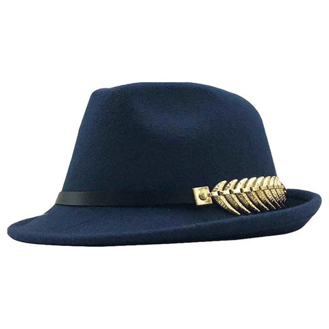 Autumn Elegant Lady Gangster Felt Homburg-MF01023-Veeddydropshipping