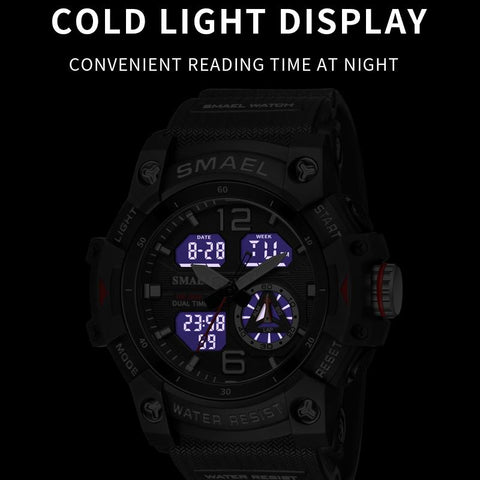Dual Time Men Watches 50m Waterproof Military Watches-JW00790-Veeddydropshipping