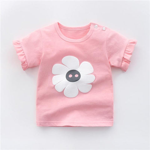 2023 Summer Shorts Sleeve Children Girls T-shirts Cartoon Printed Baby-TB00955-Veeddydropshipping