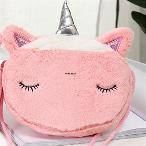Horse Unicorn Plush Messenger Bag , Small Coin Purse-BS00411-Veeddydropshipping