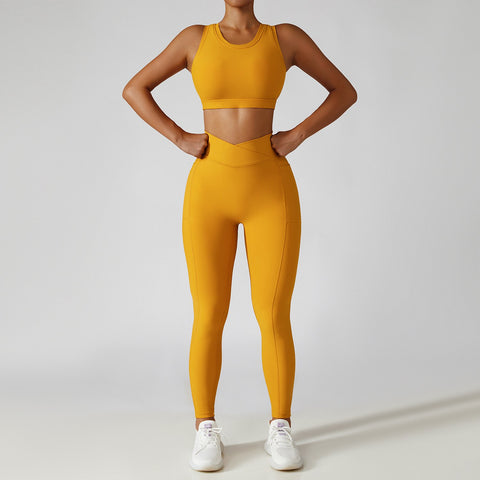 2 Pieces Seamless Women Tracksuit  Yoga Set Running Workout Sportswear Gym -OS00775-Veeddydropshipping
