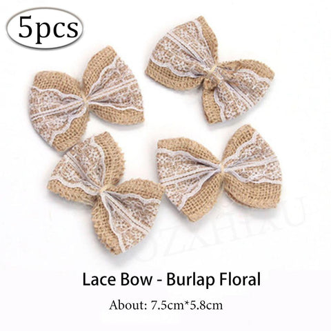 Handmade Jute Burlap Hessian Ribbon Bow-HA00607-Veeddydropshipping