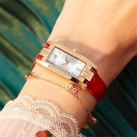 Green Wrist Clock Diamond Quartz Watch Ladies Watches -JW00955-Veeddydropshipping