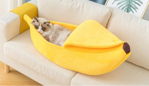 Banana Cat Bed House Funny Cute Cozy-HA01406-Veeddydropshipping