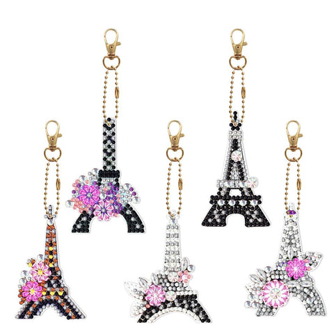 DIY Diamond Painting Keychain Eiffel Tower Keyring-HA00117-Veeddydropshipp