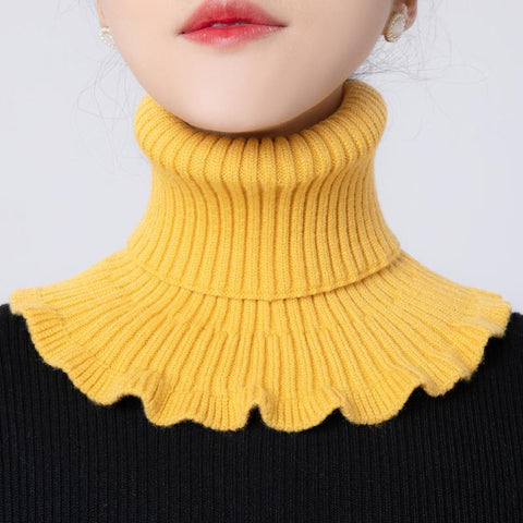 Warm Knitted Fake Collar Woolen Women Turtleneck-WF01131-Veeddydropshipping