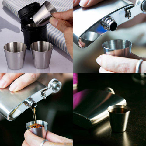 Outdoor Stainless Steel Cups Shots Set-HA01276-Veeddydropshipping