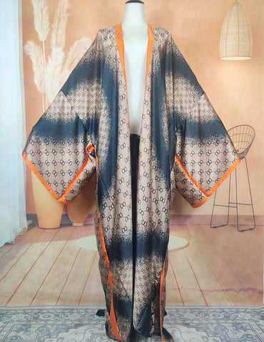 African Silk Printed Loose Long Sleeve-WF01652-Veeddydropshipping