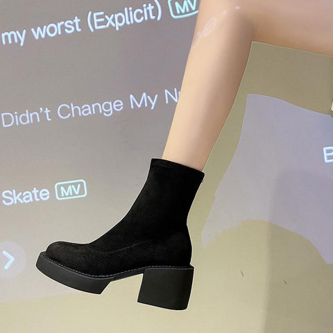 Tide Cool 2022 Fashion New High-heeled Ankle Botas Women-BS01006-Veeddydropshipping