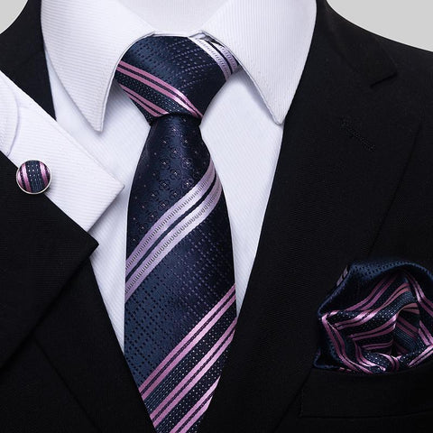100% Silk 8 cm Cufflink Set Men  Necktie hombre Formal Clothing-JW01324-Veeddydropshipping
