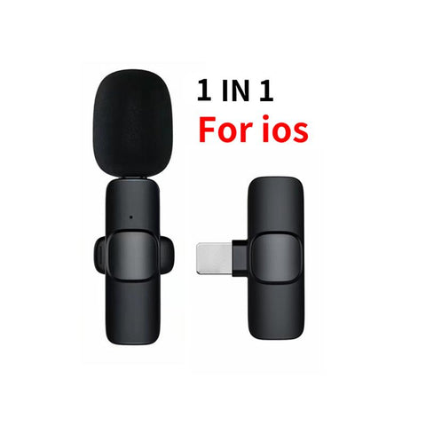 2 In 1 Wireless Lavalier Microphone Portable Audio Video Recording Mini Mic-CE01286-Veeddydropshipping