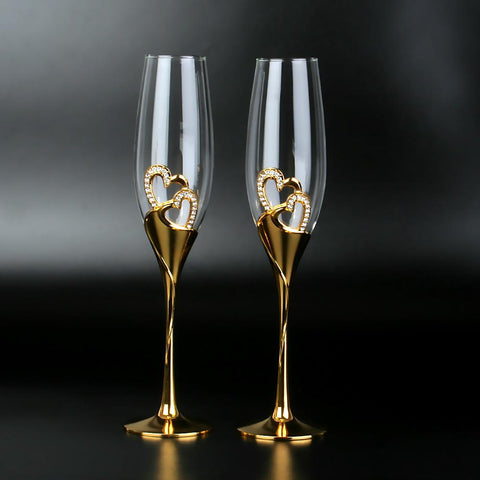 Crystal champagne glasses wedding goblets-HA01289-Veeddydropshipping