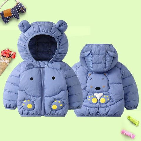 Baby Girls Winter Clothes Kids Ear Hoodie Coats-Veeddydropshipping