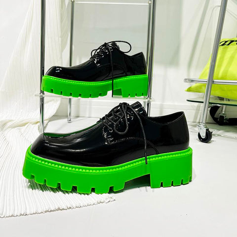 Lovers Chunky Shoes Spring Lace-Up Thick Bottom Student-BS01366-Veeddydropshipping