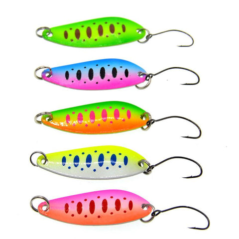 5pcs a bag Hard metal fishing spoon bait , &quot;S&quot;shape colorfull -OS00516-Veeddydropshipping