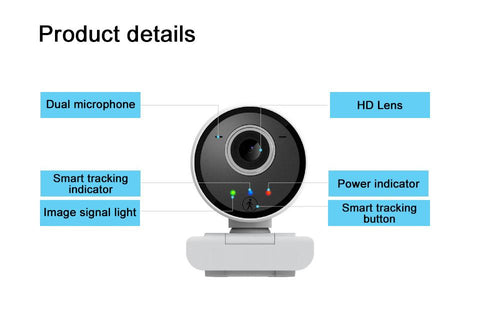 Auto Tracking Web Camera With Remote Control Microphone  -CO00130-Veeddydropshipping