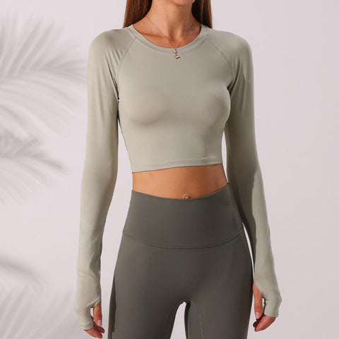 Breathable Sport Shirts For Women Fitness Jersey Gym Long Sleeve Yoga Tops -OS00823-Veeddydropshipping