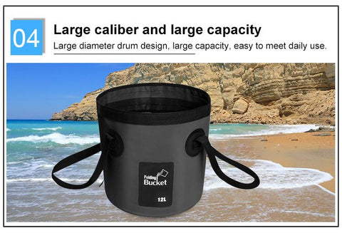 Foldable Bucket Outdoor Travel Water Storage Bag-HA01099-Veeddydropshipping