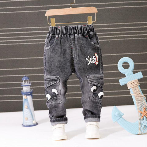 2023 Spring Fashion Boys Jeans Baby casual Pants Cartoon letters Kids-TB01259-Veeddydropshipping