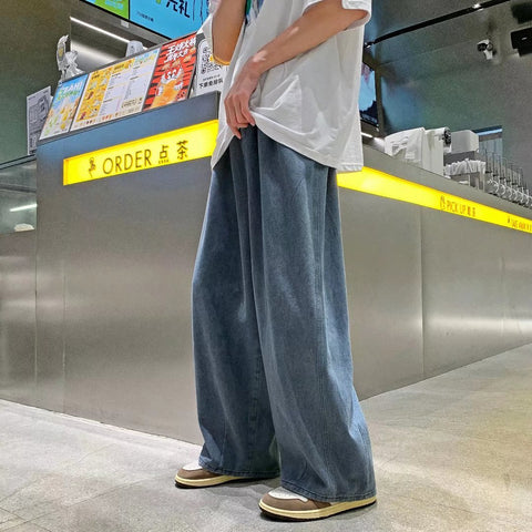 Simple All-match Wide Leg Pants Trousers Men Hip Hop-MF00513-Veeddydropshipping