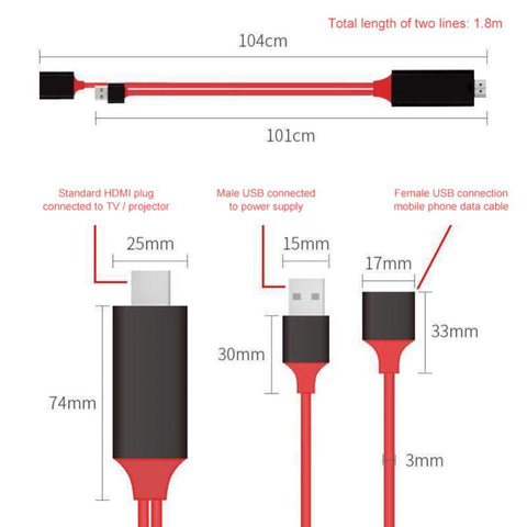 Av Hd Tv Digital Video Usb To -compatible Universal Hree-in-one Mirror Cable-PA00973-Veeddydropshipping