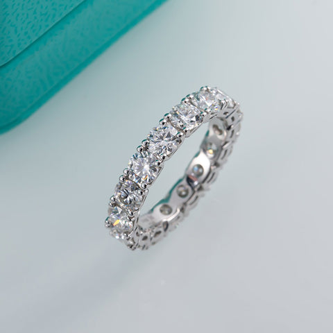 4mm D Color Moissanite Eternity Band Ring 925 Sterling Silver -JW00004-Veeddydropshipping