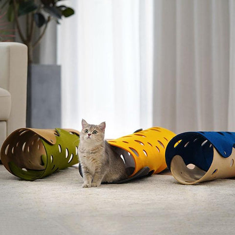 Cat Toy Felt Nest Kitten Tunnel Collapsible-HA01410-Veeddydropshipping
